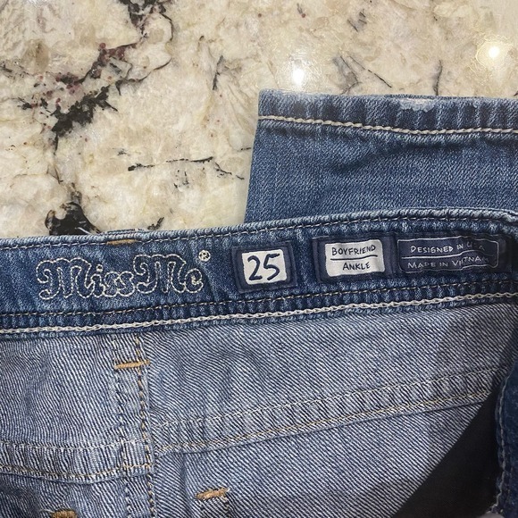 Miss Me Women's‎ Embroidered Ankle Boyfriend Denim Jeans Size 25 - Picture 8 of 10